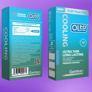 Bao cao su Oleo Lampo Cooling German 3in1,siêu mỏng, kéo dài thời gian quan hệ, hộp 10c