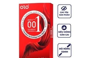 Bao Cao Su Siêu Mòng OLO 001 Nourishing Đỏ , BCS Gai Lớn, Nóng Ấm Chính Hãng