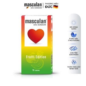 Bao cao su Đức Masculan Frutti Edition-Hương hoa quả-Hộp 10 bao