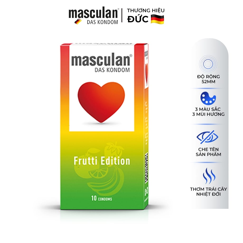 Bao cao su Đức Masculan Frutti Edition-Hương hoa quả-Hộp 10 bao-1