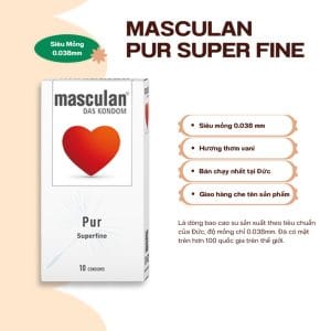 Bao cao su Masculan siêu mỏng Pur Superfine thơm mùi vani