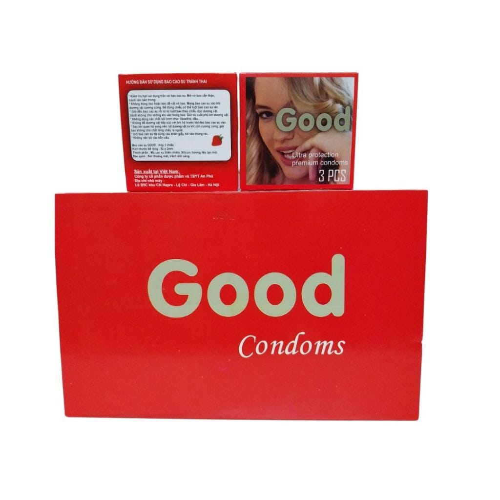 Bao cao su Good Condoms Comfort hương dâu, bcs cao cấp siêu bảo vệ hộp 3 bao-5