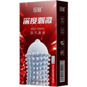 Bao cao su gai Youmei Wolf tooth kéo dài thời gian-Hộp 10 chiếc