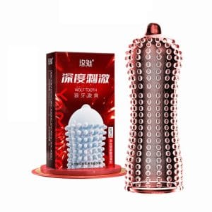 Bao cao su gân gai Wolftooth siêu mỏng, nhiều gel tăng khoái cảm-Hộp 10