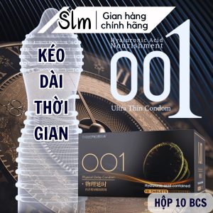 Bao Cao Su Cao Cấp SLM Gân Gai, Nhiều Gel Bôi Trơn, Kéo Dài Thời Gian Quan Hệ-Hộp 10c