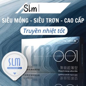 Bao Cao Su Cao Cấp SLM Siêu Mỏng 001mm, Kéo Dài Thời Gian, Nhiều Gel Bôi Trơn-Hộp 10c