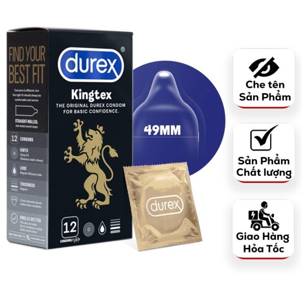 Bao Cao Su Durex KingTex Siêu Mỏng, Ôm Sát, Cảm Giác Chân Thật-Hộp 12c-3