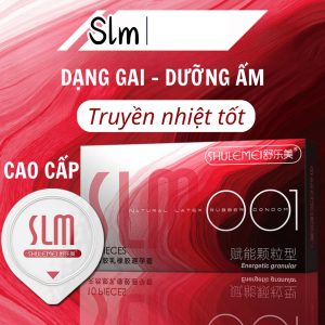 Bao Cao Su Gai Cao Cấp SLM Siêu Mỏng 001mm, Nhiều Gel Bôi Trơn-Hộp 10c