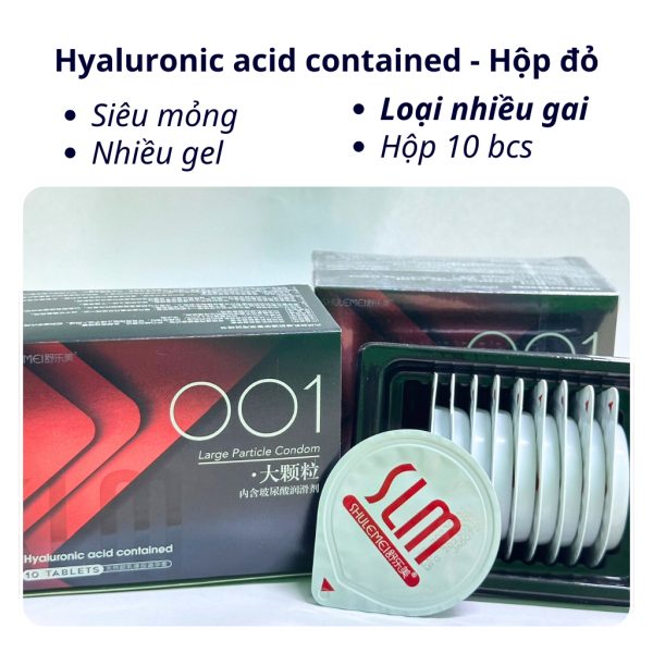 Bao Cao Su Gai SLM Nhiều Gai Gel Bôi Trơn, Siêu Mỏng Hàng Cao Cấp Hộp 10