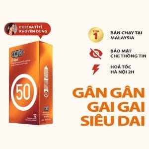 Bao Cao Su Gân Gai CARE 50 Nhiều Gel Bôi Trơn, Kéo Dài Thời Gian, Hương Dứa Rừng Hộp 12
