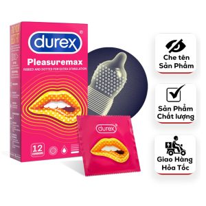 Bao Cao Su Gân Gai Durex Pleasuremax–Có Gân Gai Tăng Khoái Cảm, Cho Nàng Chạm Đỉnh-Hộp 12c