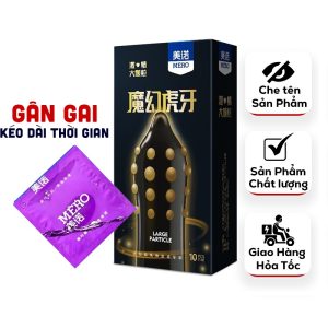 Bao Cao Su Gân Gai Mero, Hạt Lớn Kích Thích Điểm G, kéo dài thời gian, Nhiều Gel-Hộp 10c