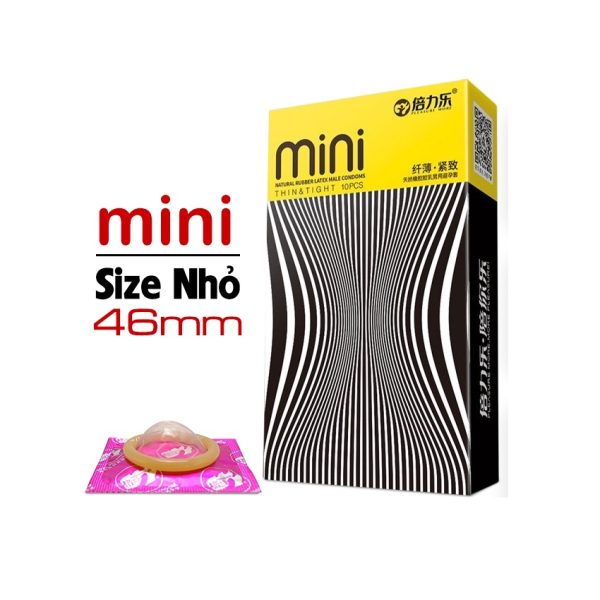 Bao Cao Su HBM Mini Dotted Size 46mm, Bcs Siêu Mỏng, Nhiều Gel Bôi Trơn-Hộp 10c-1
