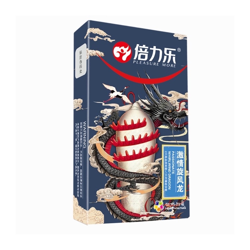 Bao Cao Su Hắc Long Gai Xoáy Pleasure More, Bcs Siêu Mỏng, Nhiều Gel, Size 52mm-Hộp 3c-1