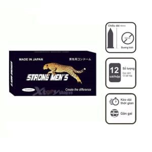 Bao Cao Su Kéo Dài Thời Gian Quan Hệ, Gân Gai STRONG MEN, Nhật Bản, Hộp 12
