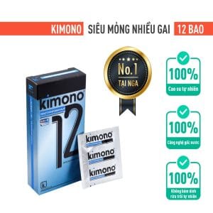 Bao Cao Su Kimono 0.03mm Blue Gai Siêu Mỏng 12 Cái