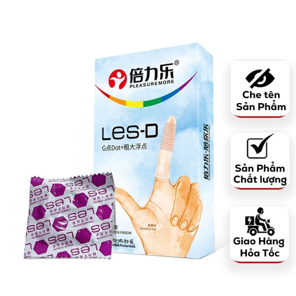 Bao Cao Su Ngón Tay Beilile Les-D Gai Nhám Liti, Ôm Sát, Nhiều Gel Bôi Trơn-Hộp 8c-2