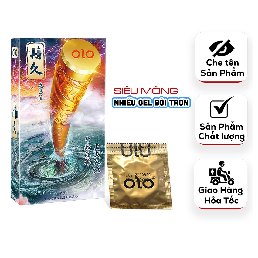 Bao Cao Su Olo 0.01 Rồng Ấn, Bcs Siêu Mỏng, Nhiều Gel, Size 52mm Ôm Sát-Hộp 10c-1