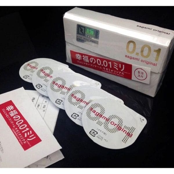 Bao Cao Su Sagami 0.01 Nội Địa Nhật Bản (Hộp 5 Chiếc) Che Tên Sản Phẩm-6