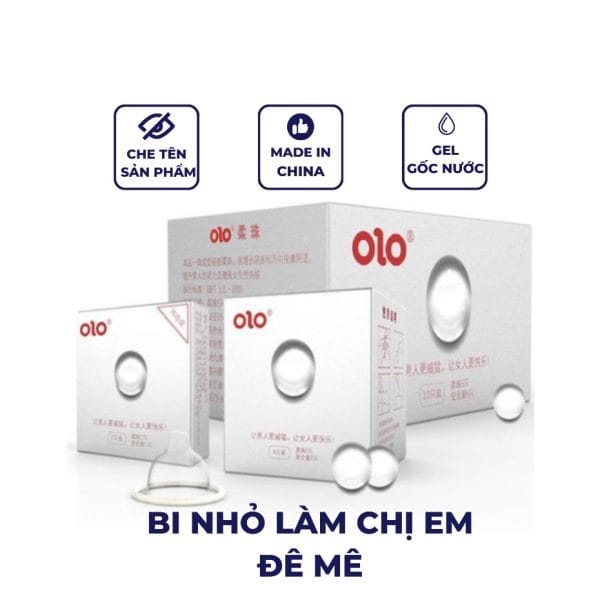 Bao Cao Su bi OLO Siêu Mỏng 001 Trắng Hạt Silicone - Kích Thích Điểm G-2