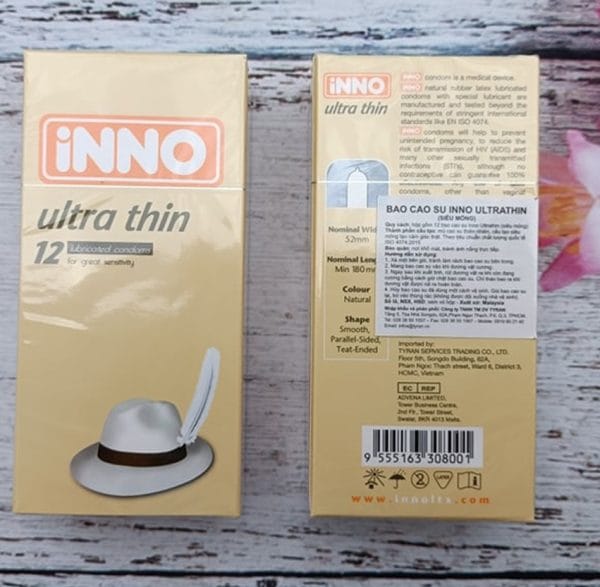 Bao cao su INNO Ultrathin 12-bao siêu mỏng tạo cảm giác thật-hộp 12c-2