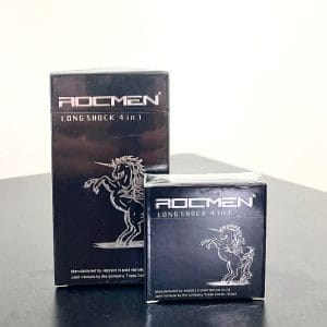 Bao cao su Rocmen Longshock Đen Gân gai Kéo dài Thời gian Chống Xuất tinh sớm