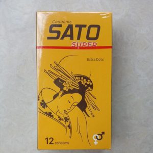 Bao cao su SATO Vàng gân gai kéo dài thời gian-100% cao su tự nhiên