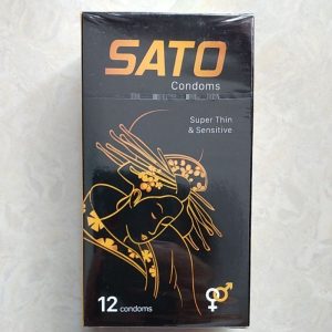 Bao cao su SATO Đen siêu mỏng kéo dài thời gian-100% cao su tự nhiên