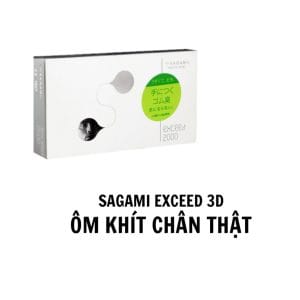 Bao cao su Sagami Exceed 2000 thiết kế 3D ôm khít, siêu mỏng nhiều gel bôi trơn-Hộp 12