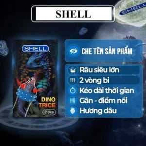 Bao cao su Shell Dino Trice-1 bao gai, 2 vòng bi+1 bao Shell Performax Hộp 2c