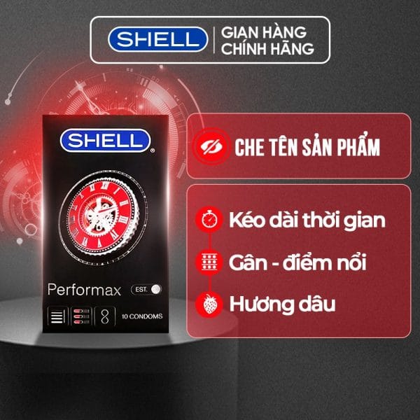 Bao cao su Shell Performax 6 in 1 kéo dài thời gian-Hộp 10c-1
