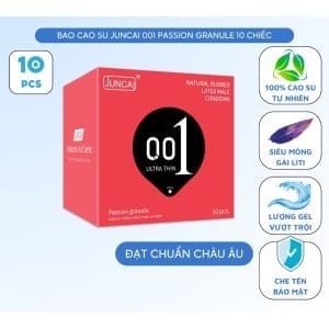 Bao cao su Siêu mỏng, Gai nhỏ Li ti tăng cảm giác, Nhiều gel bôi trơn JUNCAI 001 Passio Granule