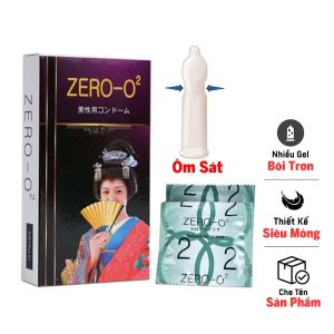Bao cao su Zero 02–Siêu mỏng 0.02mm, cảm giác chân thực, ôm sát chống tuột, nhiều gel bôi trơn