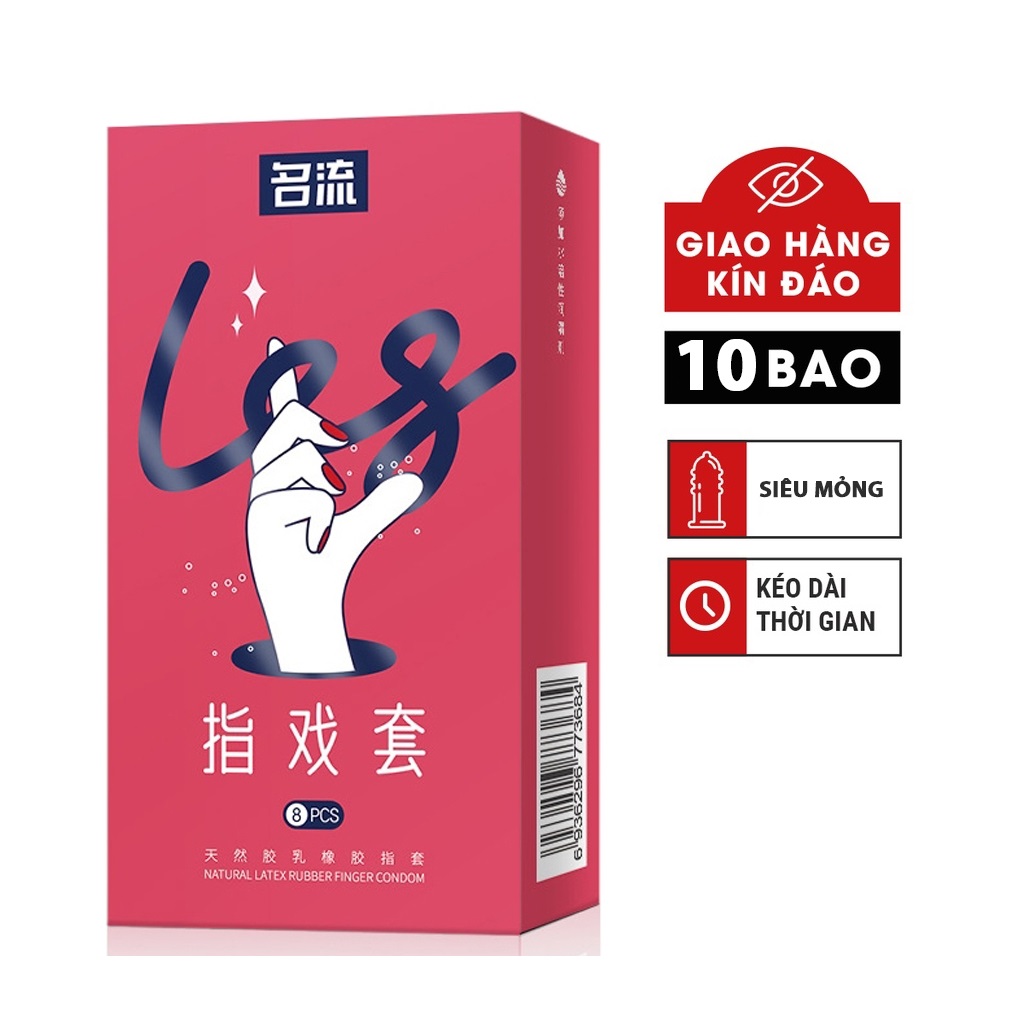 Bao cao su ngón tay LES LEG, bcs ngón tay siêu mỏng, nhiều gel bcs ngón tay 1 hộp 8 bcs-1