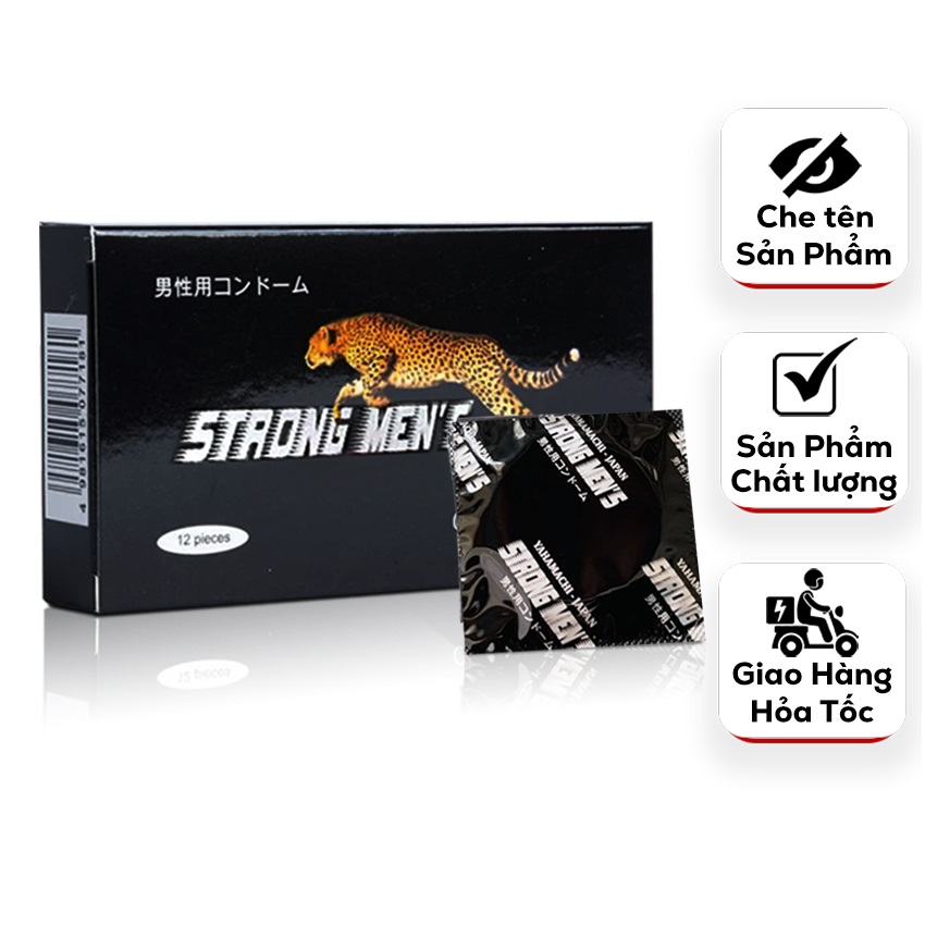 Bcs Gân Gai Strong Men’s Đen, Bao Cao Su kéo dài thời gian, Chống Xuất Tinh Sớm-Hộp 12c-2