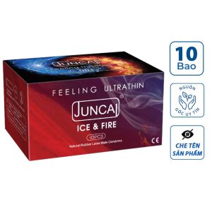 Bao cao su 001 JUNCAI Feeling Utrathin, bcs siêu mỏng 0.01mm tinh chất lửa băng kéo dài quan hệ