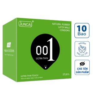 Bao cao su 001 JUNCAI Ultrathin Touch, bcs siêu mỏng 0.01mm nhiều gel bôi trơn kéo dài quan hệ