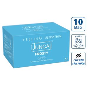 Bao cao su 001 JUNCAI mát lạnh, bcs gân siêu mỏng 0.01mm nhiều gel kéo dài thời gian quan hệ