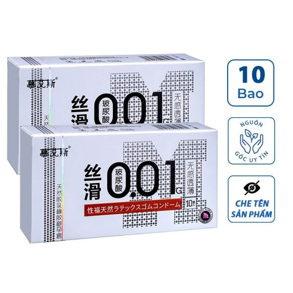 Bao cao su 001mm Muaisi trắng, bcs siêu mỏng 0.01mm chống xuất tinh sớm kéo dài thời gian quan hệ-1