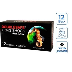 Bao cao su Cá Ngựa Doublesafe Longshock, bcs gân gai siêu mỏng kéo dài thời gian quan hệ