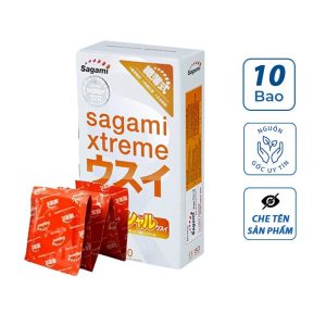 Bao cao su Sagami Super Thin Trắng Cam, bcs siêu mỏng