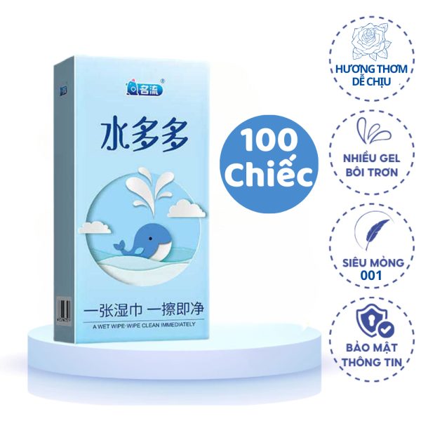 Bao cao su cá heo nhiều gel bôi trơn gốc nước, nội địa Trung - 100 bao-1