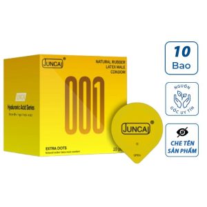 Bao cao su gai Juncai Extra Dots, bcs gai lớn siêu mỏng kéo dài thời gian quan hệ