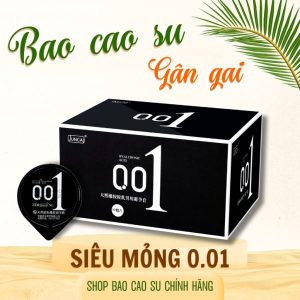 Bao cao su nam juncai siêu mỏng 0.01 Ultrathin tăng khoái cảm, nhiều gel bôi trơn, bcs kéo dài thời gian