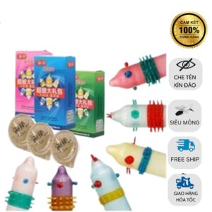 Bao cao su Bi râu gai gân Runbo Hộp 6 chiếc Tăng khoái cảm Kéo dài quan hệ