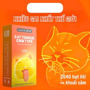 Bao cao su có gai lưỡi mèo SLM siêu mỏng 001, kéo dài quan hệ và nhiều gel-Hộp 10