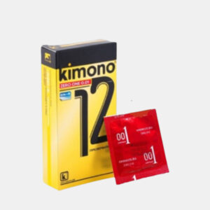 Bao cao su siêu mỏng Kimono màu vàng 0.02 mm không mùi cấp ẩm bôi trơn-hộp 12