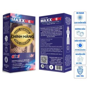 Bao cao su 6 in1 MAXXMEN, bao cao su gai gân siêu mỏng,kéo dài thời gian, hương dâu