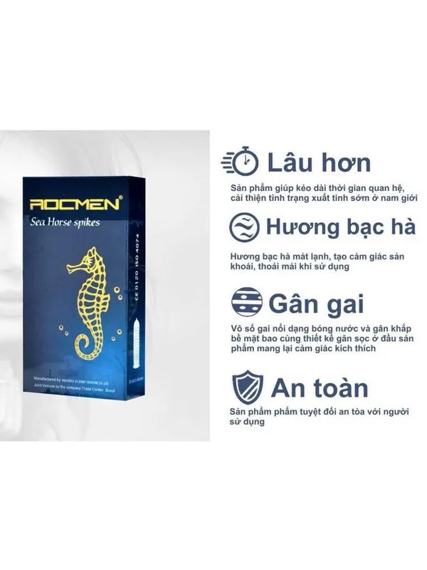 Bao Cao Su 10 chiếc Rocmen Brazil Cá ngựa xanh (1)