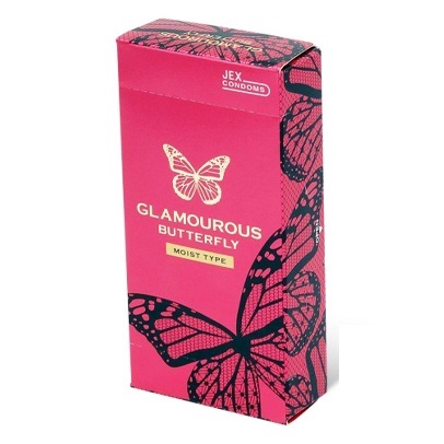 Bao cao su Jex Glamourous Butterfly Moist Type siêu mỏng nhiều gel-Hộp 12 (3)